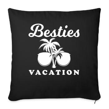Besties Vacation Best Friends Trip graphique - Housse de coussin décorative 45 x 45 cm - noir - Devant