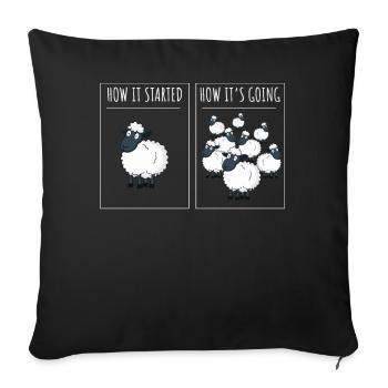 Schaafe, Schaaf, Schaafhirte, Schäfer - Sofa pillowcase 17,3'' x 17,3'' (45 x 45 cm) - black - Front