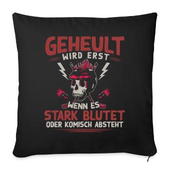 Eishockey Spieler, Eishockey - Sofakissenbezug 45 x 45 cm - Schwarz - Vorne