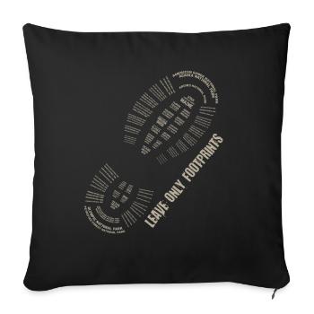 Ne laissez que des empreintes de pas, amoureux de la nature - Housse de coussin décorative 45 x 45 cm - noir - Devant