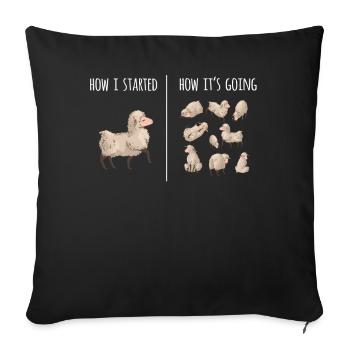 Sheep, sheep, sheep lovers, farmers - Sofa pillowcase 17,3'' x 17,3'' (45 x 45 cm) - black - Front