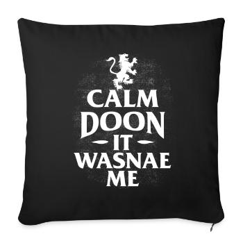 Calmed Es, Essna, Écossais, Écossais - Housse de coussin décorative 45 x 45 cm - noir - Devant