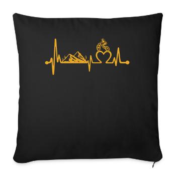 Heartbeat Bicycle - Sofa pillowcase 17,3'' x 17,3'' (45 x 45 cm) - black - Front