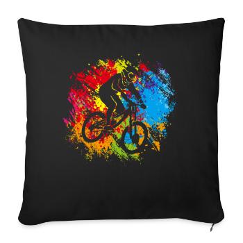 Bicycle MTB - Sofa pillowcase 17,3'' x 17,3'' (45 x 45 cm) - black - Front