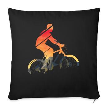 Bicycle MTB - Sofa pillowcase 17,3'' x 17,3'' (45 x 45 cm) - black - Front