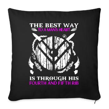 Servantes de bouclier vikings, Vikings, Bouclier Jeune fille - Housse de coussin décorative 45 x 45 cm - noir - Devant