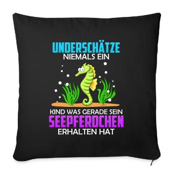 Seepferdchen bestanden Kinder - Sofakissenbezug 45 x 45 cm - Schwarz - Vorne