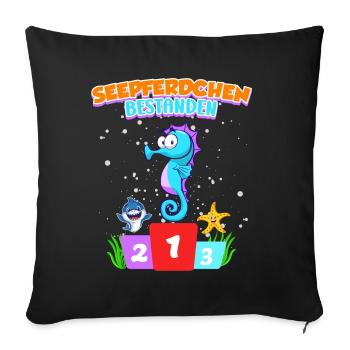 Seepferdchen bestanden Junge Kinder - Sofakissenbezug 45 x 45 cm - Schwarz - Vorne