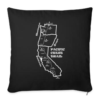 Pacific Crest Trail, Randonnée pédestre - Housse de coussin décorative 45 x 45 cm - noir - Devant