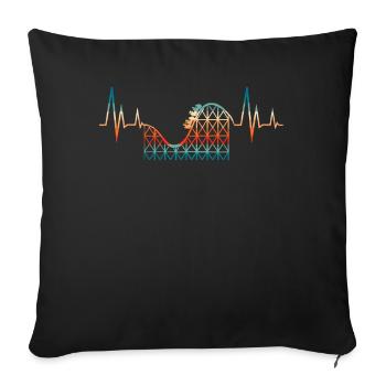 Roller coaster, theme park - Sofa pillowcase 17,3'' x 17,3'' (45 x 45 cm) - black - Front