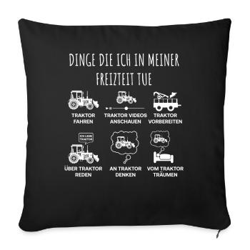 Traktoren, Traktor, Bauer, Landwirt - Sofakissenbezug 45 x 45 cm - Schwarz - Vorne