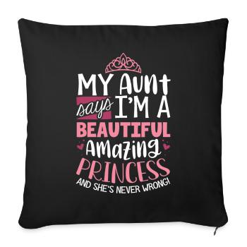 For Niece Of Aunt - Sofa pillowcase 17,3'' x 17,3'' (45 x 45 cm) - black - Front
