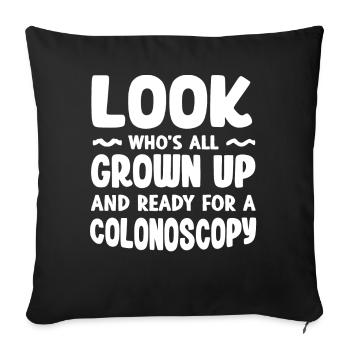 Prêt pour une coloscopie - Housse de coussin décorative 45 x 45 cm - noir - Devant