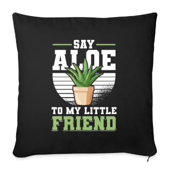Fleurs Aloe Vera Succulent Jardinier - Housse de coussin décorative 45 x 45 cm - noir - Devant