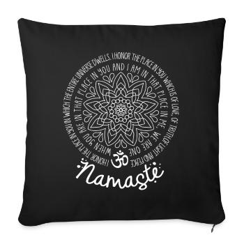 Namaste We Are A Meditation Mandala Yoga - Sofa pillowcase 17,3'' x 17,3'' (45 x 45 cm) - black - Front
