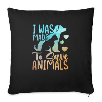 Animal Rescue Animal Shelter Dog Cat - Sofa pillowcase 17,3'' x 17,3'' (45 x 45 cm) - black - Front