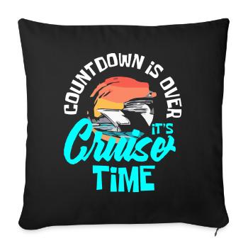 Cruise, ships, holidays on a ship - Sofa pillowcase 17,3'' x 17,3'' (45 x 45 cm) - black - Front
