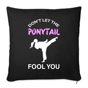 Karate girls, karate sports - Sofa pillowcase 17,3'' x 17,3'' (45 x 45 cm) - black - Front