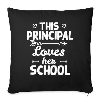 This client loves your school - Sofa pillowcase 17,3'' x 17,3'' (45 x 45 cm) - black - Front