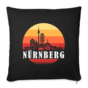 Nuremberg Retro Skyline - Sofa pillowcase 17,3'' x 17,3'' (45 x 45 cm) - black - Front