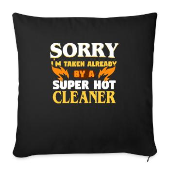 Already awarded to a cleaner - Sofa pillowcase 17,3'' x 17,3'' (45 x 45 cm) - black - Front