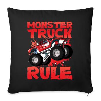 Règle du Monster Truck - Housse de coussin décorative 45 x 45 cm - noir - Devant