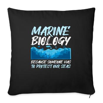 Marine biologist Underwater - Sofa pillowcase 17,3'' x 17,3'' (45 x 45 cm) - black - Front