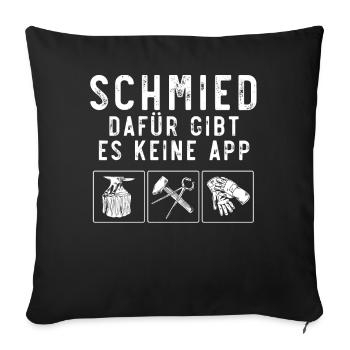Schmied, Schmieden - Sofakissenbezug 45 x 45 cm - Schwarz - Vorne