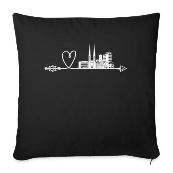 Bielefeld Skyline With arrow and heart - Sofa pillowcase 17,3'' x 17,3'' (45 x 45 cm) - black - Front