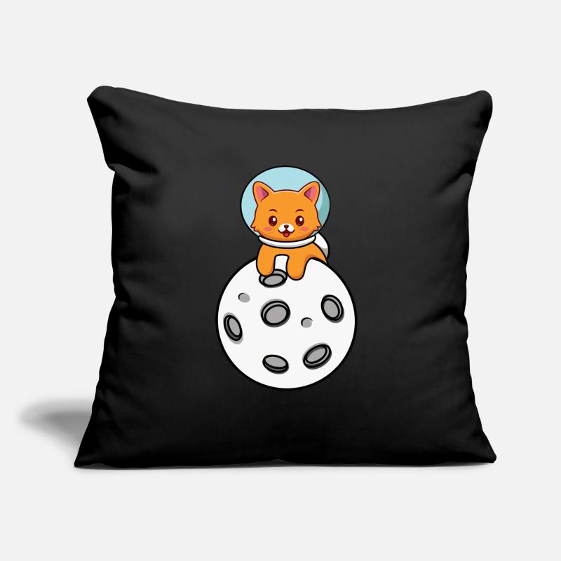 Chat de l’espace Housse de coussin décorative 45 x 45 cm
