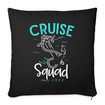 Cruise squad, cruise time, holiday cruise - Sofa pillowcase 17,3'' x 17,3'' (45 x 45 cm) - black - Front