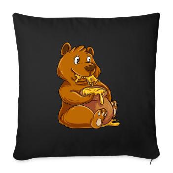 Miel d’ours brun - Housse de coussin décorative 45 x 45 cm - noir - Devant