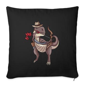 Bogenschießen Dinosaurier - Sofakissenbezug 45 x 45 cm - Schwarz - Vorne