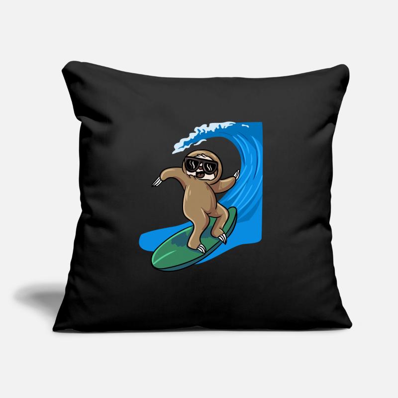 Sloth Surfer Planche de surf Planche de surf Housse de coussin décorative 45 x 45 cm