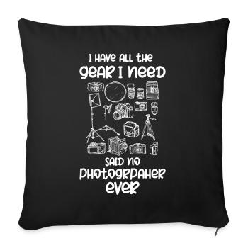 Matériel photographique, - Housse de coussin décorative 45 x 45 cm - noir - Devant