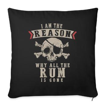 Rumtrinker, Rum - Sofakissenbezug 45 x 45 cm - Schwarz - Vorne