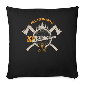 Woodworm, carpenter, carpenter - Sofa pillowcase 17,3'' x 17,3'' (45 x 45 cm) - black - Front