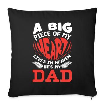 La paix de mon cœur est au ciel, Papa en deuil - Housse de coussin décorative 45 x 45 cm - noir - Devant