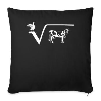 N th root of cow, math, mathematics - Sofa pillowcase 17,3'' x 17,3'' (45 x 45 cm) - black - Front