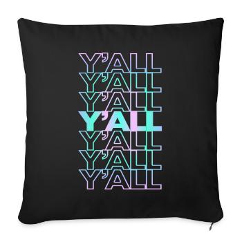 Rétro Y’all - Housse de coussin décorative 45 x 45 cm - noir - Devant