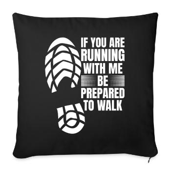 Langsam Laufen Joggen - Slow Runner - Sofakissenbezug 45 x 45 cm - Schwarz - Vorne