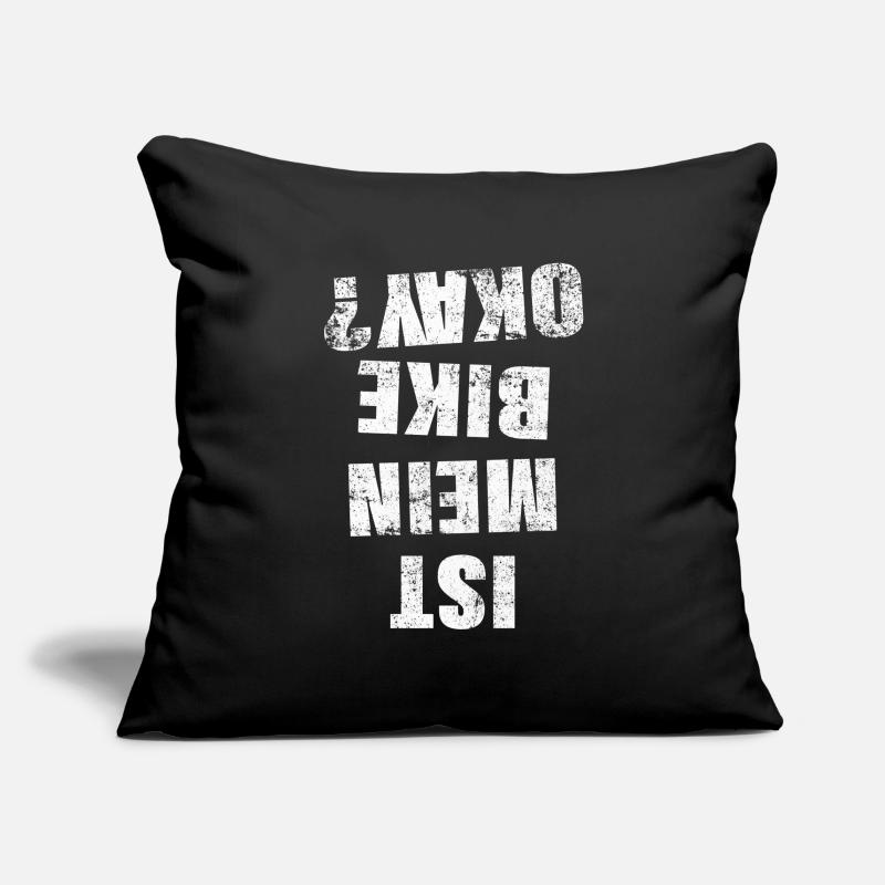 Est-ce que mon vélo va bien Drôle de cycliste Housse de coussin décorative 45 x 45 cm
