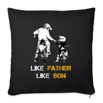Motocross Vater und Sohn Fahrrad Motorrad Sohn Bik - Sofakissenbezug 45 x 45 cm - Schwarz - Vorne