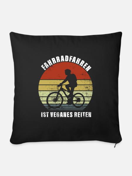 Fahrradfahren Ist Veganes Reiten Tierschützer - Sofakissenbezug 45 x 45 cm - Schwarz