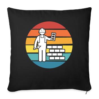Maurer Retro - Sofakissenbezug 45 x 45 cm - Schwarz - Vorne