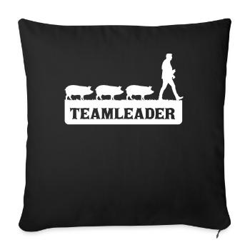 Pig breeding, pigs, farmer - Sofa pillowcase 17,3'' x 17,3'' (45 x 45 cm) - black - Front