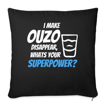 J’ai laissé disparaître l’ouzo - Housse de coussin décorative 45 x 45 cm - noir - Devant