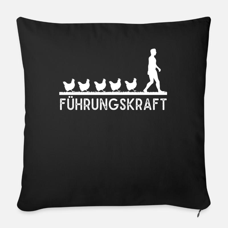 Führungskraft, Hühnerzucht, Hühner - Sofakissenbezug 45 x 45 cm - Schwarz