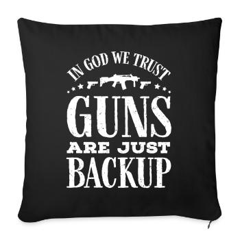 En Dieu, nous avons confiance, les armes ne sont que des sauvegardes - Housse de coussin décorative 45 x 45 cm - noir - Devant