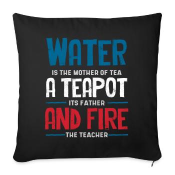 Amateurs de thé, buveurs de thé, thé, tea time - Housse de coussin décorative 45 x 45 cm - noir - Devant